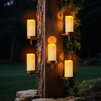 Flameless Candles 4" 5" 6" Set of 3 Ivory Outdoor Indoor Pillars 3" Diameter Battery Operated Flickering Candles Include 10-Key Remote Timer Function 400+ Hours Requires 2 AA Batteries（3 Pack)