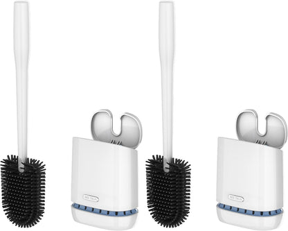 MR.SIGA Toilet Bowl Brush and Holder, Durable and Flexible Bristles, Wall Mounted Toilet Brush for Bathroom Cleaning, Black, 1 Pack