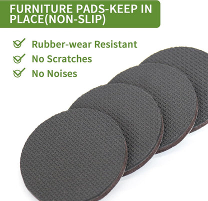 Non Slip Furniture Pads 36 PCS 1'' Square - Anti Slip Furniture Pads - Self Adhesive Rubber Feet Furniture Feet - Chair Leg Floor Protectors - Keep Furniture in Place