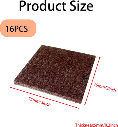 16PCS 3” Square Felt Furniture Pads, Self Adhesive Cuttable Chair Leg Pads Anti Scratch Floor Protectors for Hardwood Laminated Tile Cabinet Surface Protector, Brown