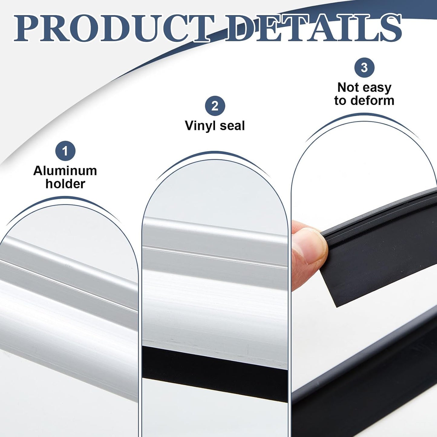 Hicarer 1 Pcs Door Bottom Sweep with Rain Drip 0.5625" W x 2" H x 36" L, Sliver Exterior Door Rain Drip Guard, Bottom Weather Stripping, Mill Finish Aluminum with Vinyl Insert