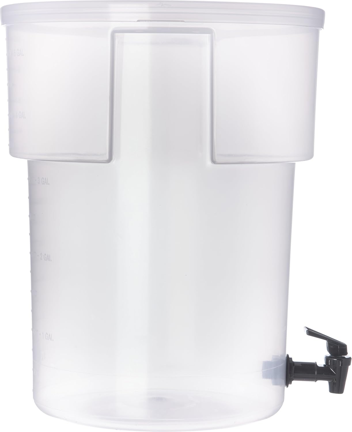 Carlisle FoodService Products Round Beverage Dispenser, Durable Drink Dispenser with Spigot and Sturdy Base for Catering, Events, and Parties, Plastic, 5 Gallons, Black