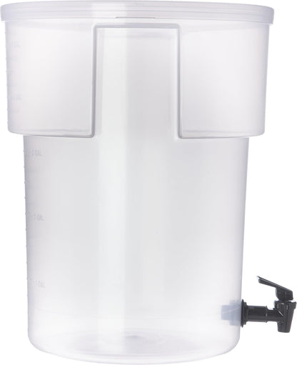 Carlisle FoodService Products Round Beverage Dispenser, Durable Drink Dispenser with Spigot and Sturdy Base for Catering, Events, and Parties, Plastic, 5 Gallons, Black