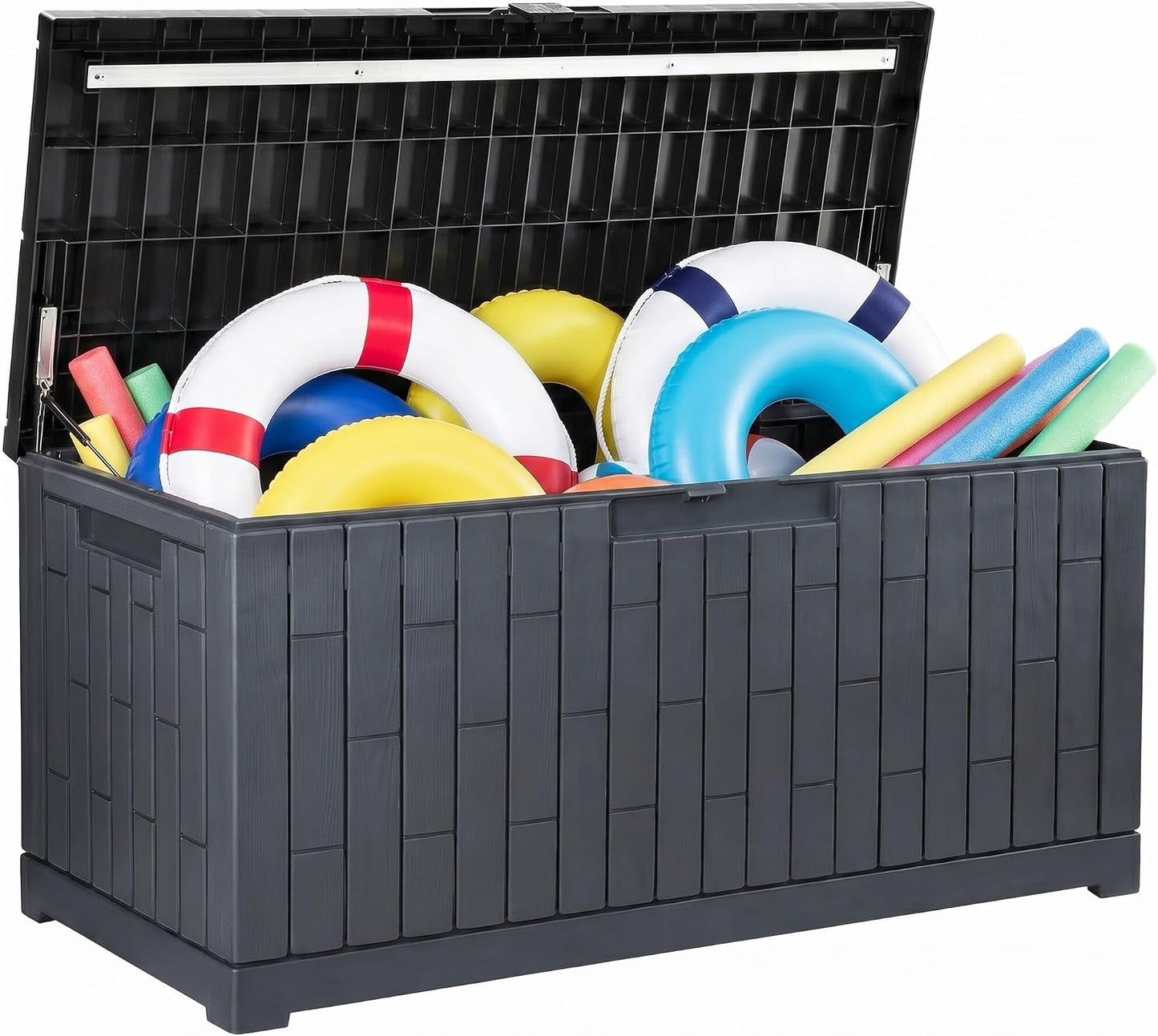 YITAHOME 31 Gallon Outdoor Storage Deck Box | Waterproof Resin Package Delivery and Storage Box with Lockable Lid for Patio Furniture Cushions, Pool Accessories, Garden