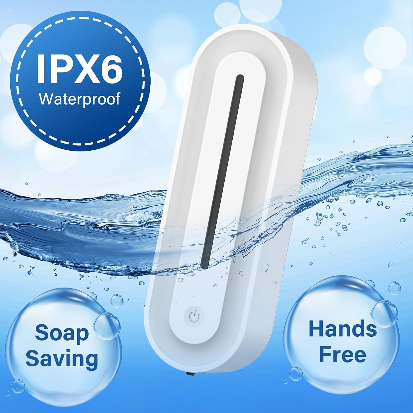 Automatic Soap Dispenser Wall Mount for Bathroom, 14.2oz Rechargeable Touchless Adjustable Auto Smart Foaming Hand Soap Dispenser for Bathroom,Kitchen,Office,Foam