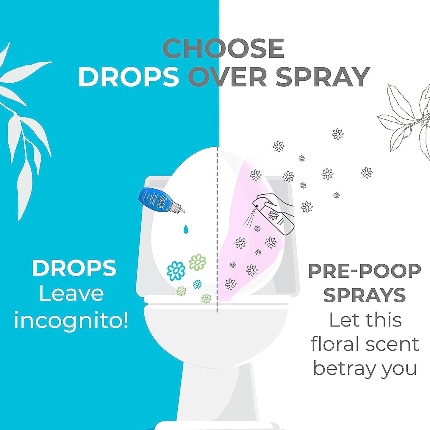 Prelam Just a Drop Odor Eliminator - Before You Go Toilet Freshener - Deodorizer Odor Eliminator - Toilet Bowl Freshener - Refreshing Spring - 0.5 oz