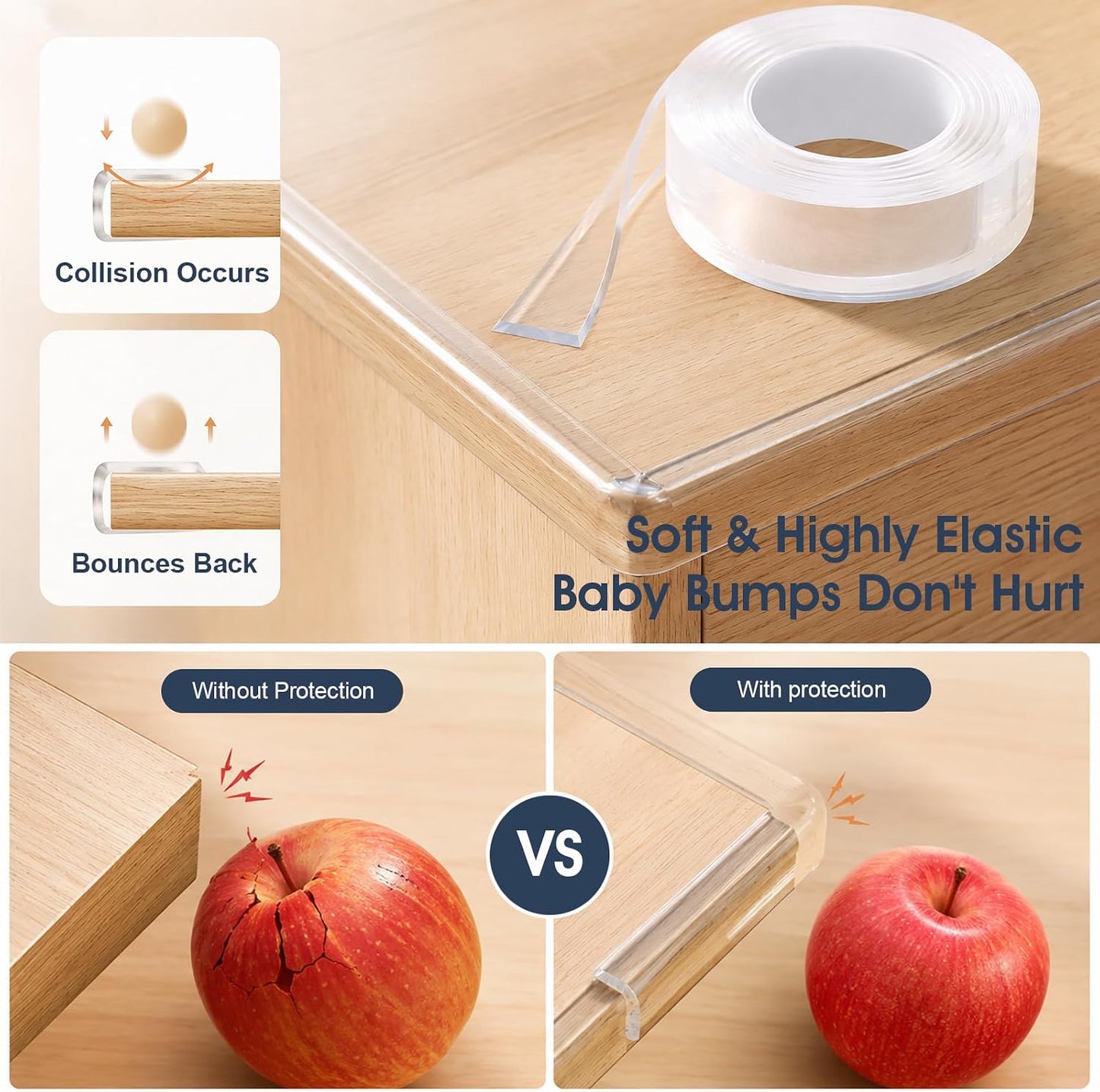 Clear Furniture Edge Corner Protector Thickened Acrylic Strip Soft Bumpers Baby Safety Guard Tape for Sharp Edges