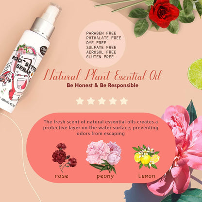 Clean-n-Fresh Toilet Spray, 6.8 Fl.oz Poo Spray | Up to 400+ Uses, 100% Natural Plant Essential Oil Citrus Scent, Bathroom Deodorizer