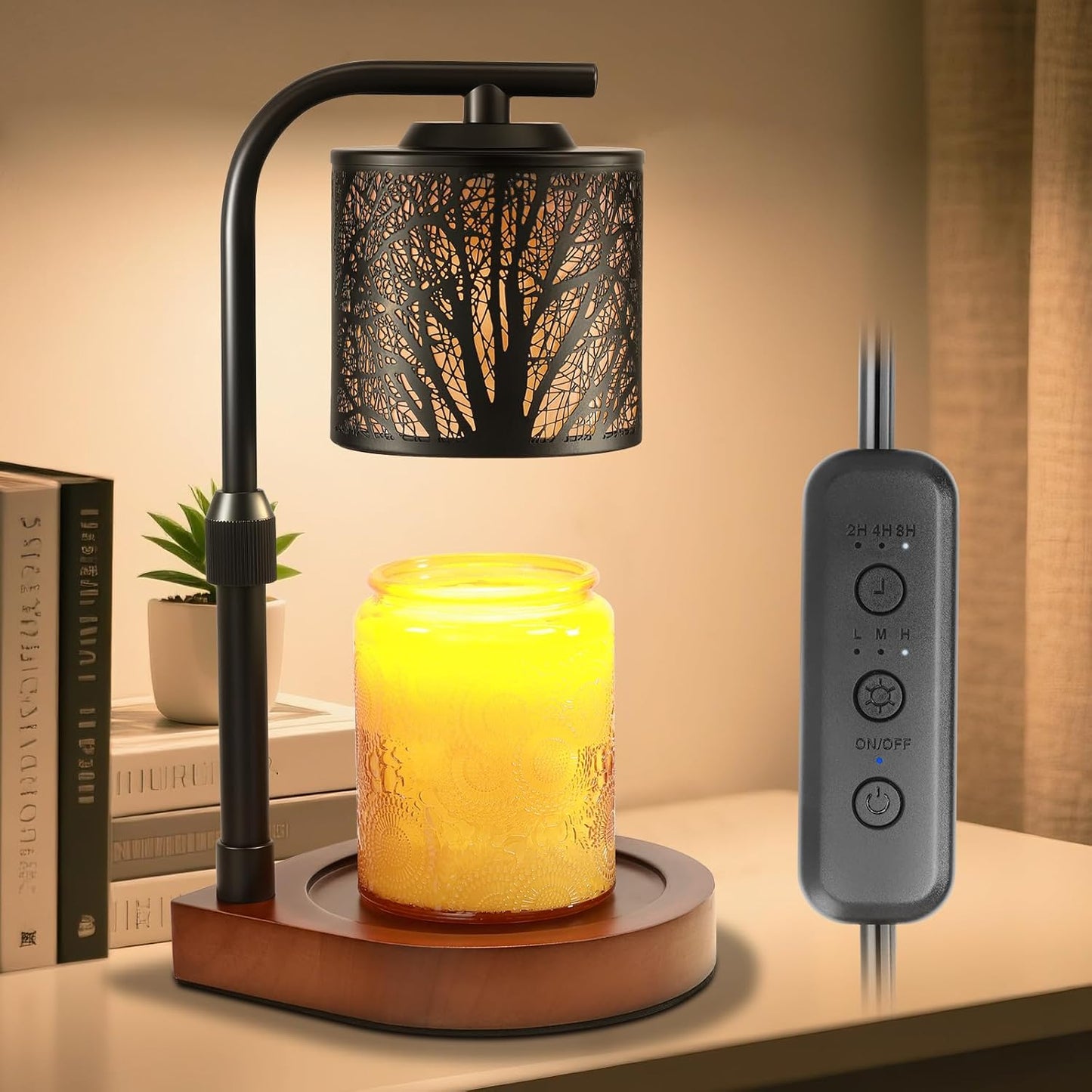 Candle Warmer Lamp with Timer & Dimmer- Electric Wax Melt Warmer with Adjustable Height for Scented Candles, Home Décor Fragrance and House Warming Birthday Gifts for Women Mom