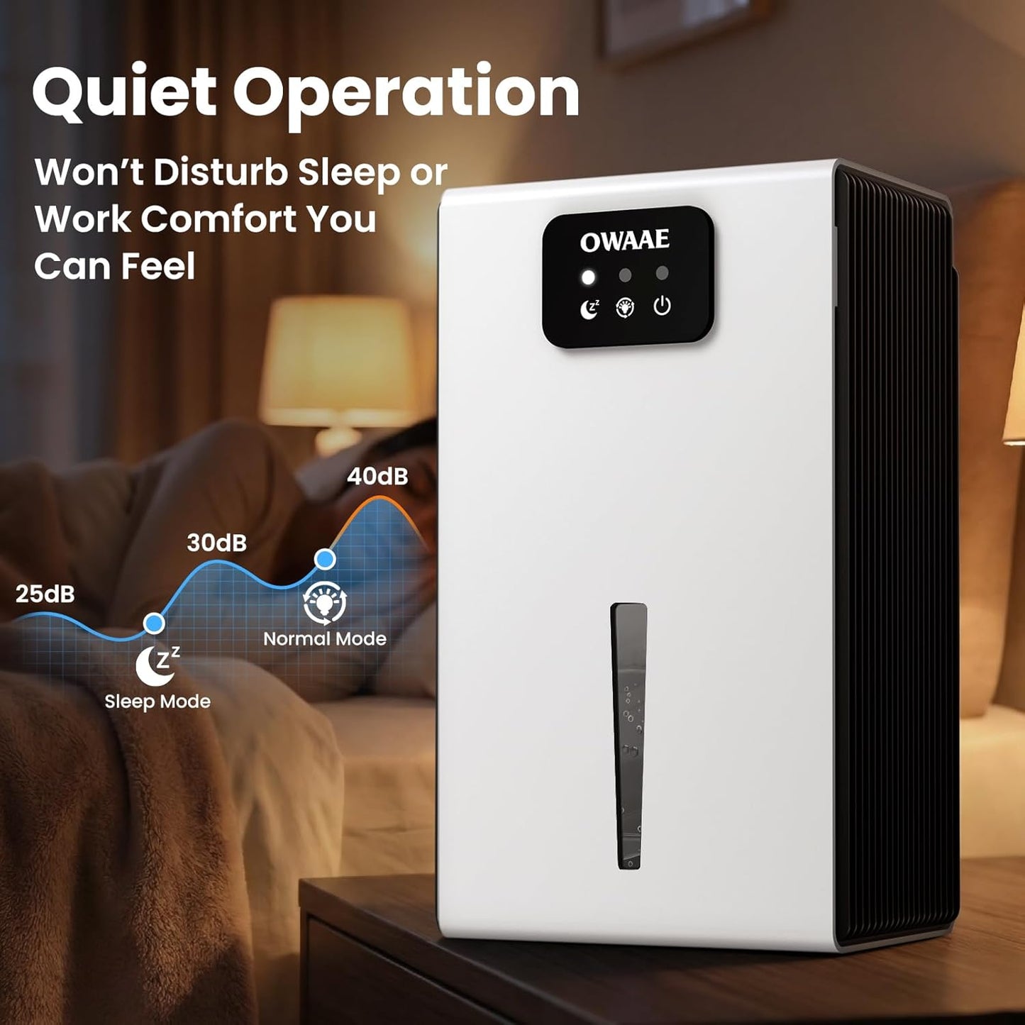 Dehumidifier, 1000 sq.ft Quiet Dehumidifiers for Home Bedroom Basement Bathroom with 95oz Water Tank, Sleep Mode, Auto Shut-Off 7 Colors LED Light, Black
