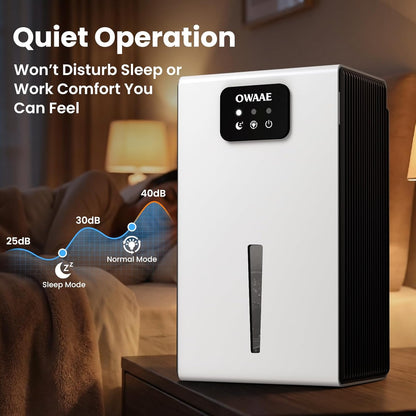 Dehumidifier, 1000 sq.ft Quiet Dehumidifiers for Home Bedroom Basement Bathroom with 95oz Water Tank, Sleep Mode, Auto Shut-Off 7 Colors LED Light, Black