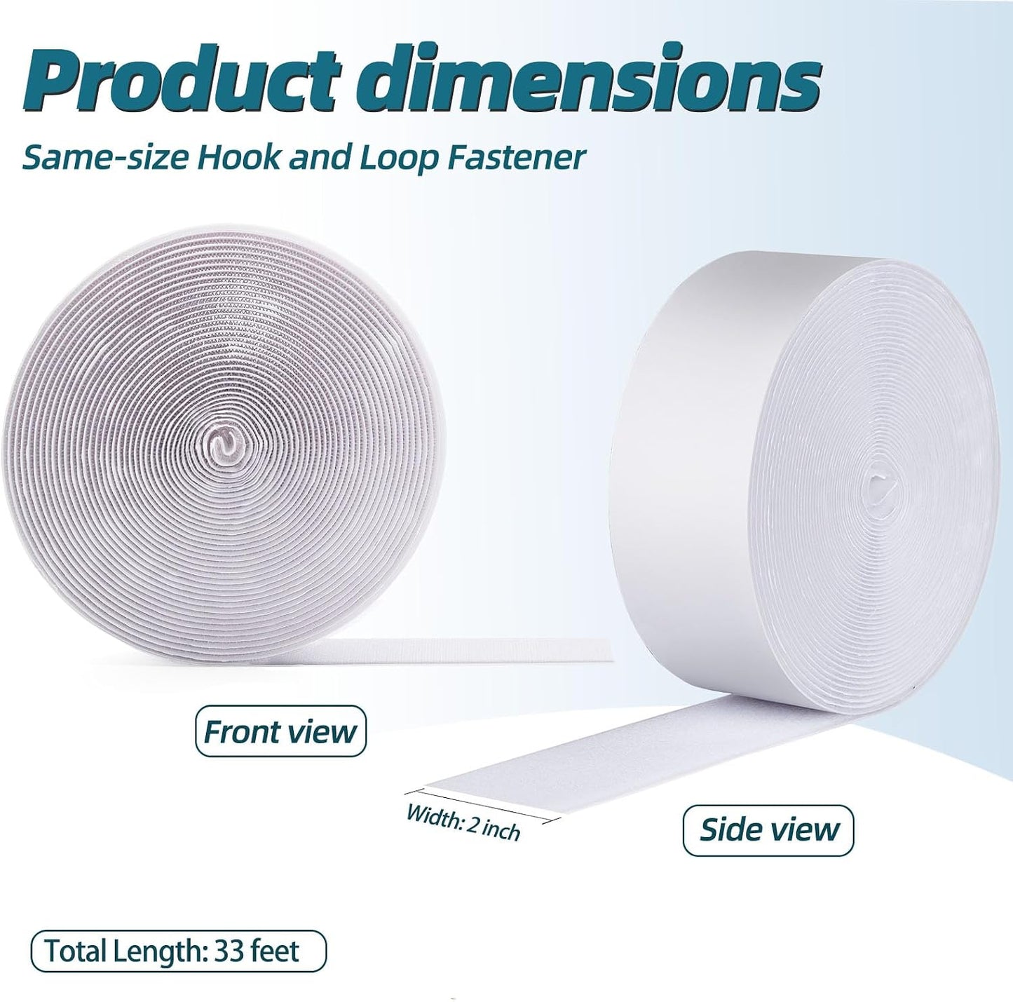 3 Inch x 20 Feet Adhesive Hook and Loop Tape, Nylon Heavy Duty Interlocking Tape, White Self Adhesive Hook and Loop Roll for Screen Window Sofa Cushions Carpet Wall Hanging