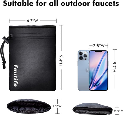 Outdoor Faucet Cover Socks for Winter Freeze Protection, Insulated Hose Spigot Covers for Outside Cold Weather Extra Large XL 2 PcsBLACK