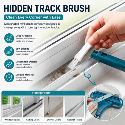 Window Screen Cleaning Brush, Upgraded 2 in 1 Mesh Screen Cleaner with Squeegee, Multi-Purpose Cleaning Brush for Home Window Glass Porch Screens