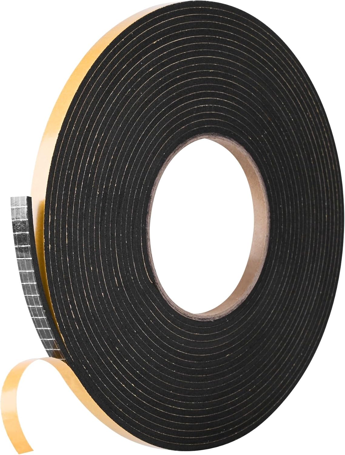 Kikerike Self Adhesive Foam Tape Weatherstrip 1/2In x 1/4In x 16.5Ft High Density Foam Insulation Strips Seal Weather Stripping with Strong Adhesive for Door and Window Sound Isolation Soundproofing