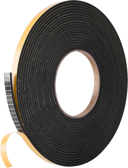 Kikerike Self Adhesive Foam Tape Weatherstrip 1/2In x 1/4In x 16.5Ft High Density Foam Insulation Strips Seal Weather Stripping with Strong Adhesive for Door and Window Sound Isolation Soundproofing