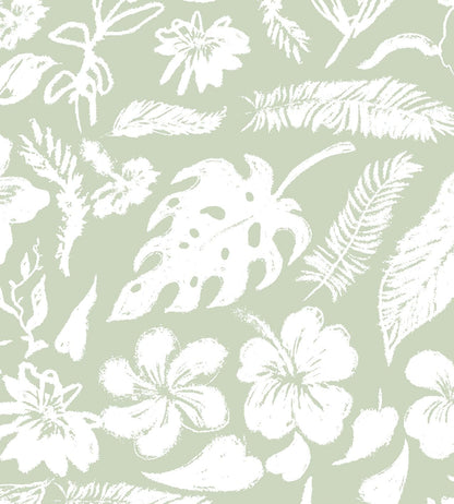 Green Botanical Floral Peel and Stick Wallpaper Self Adhesive Removable Thick Renter Friendly Wallpaper for Bedroom Accent Wall 17.7" x 118"