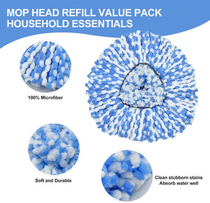 Mop Head Replacement, Base, Mop Handle for Ocedar RinseClean 2-Tank System, 2 Microfiber Mop Refills, Extendable Length 30-59" Mop Handle, Base and Scrubber for All Hard-surfaced Floor