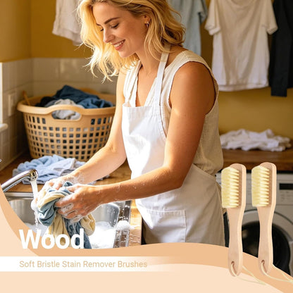 6-Piece Soft Bristle Laundry Brushes - Stain Remover for Clothes & Sneakers | Extended handle design, clean without bending over, with a hanging hole design, draining and storage are more convenient