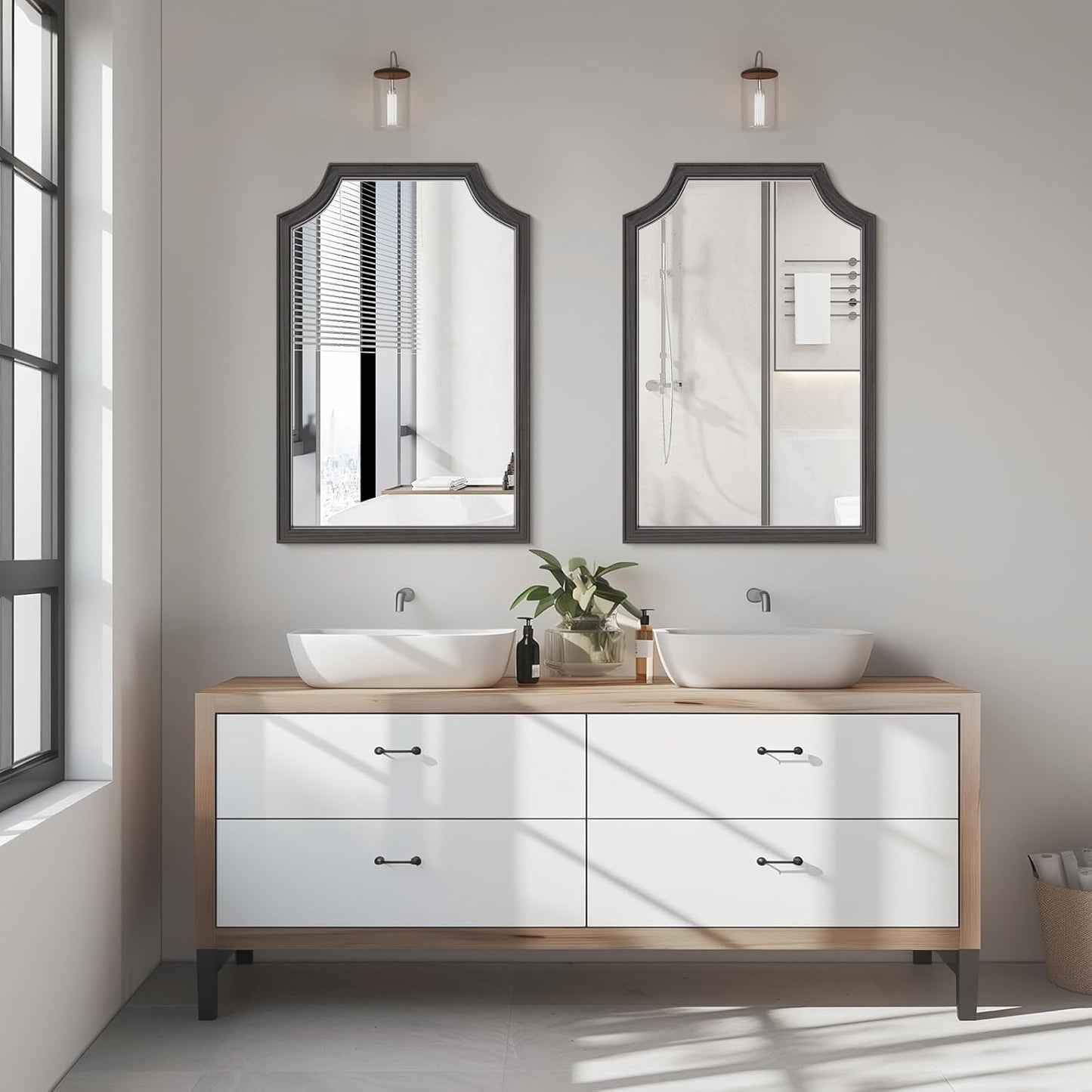 WallBeyond Full Length Mirror Wall Mounted 65"x22", Rustic Wooden Frame Floor Mirror, Large Full Body Mirror for Bedroom, Leaning or Hanging Against Wall, Natural