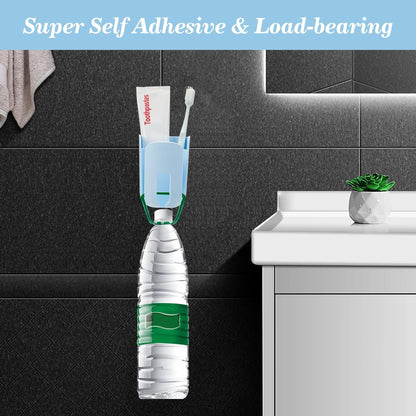 Toothbrush Holders for Bathrooms Toothbrush Holders Wall Mounted BPA-Free Tooth Brush Holder with Toothbrush Cup Drilling-Free (Blue)