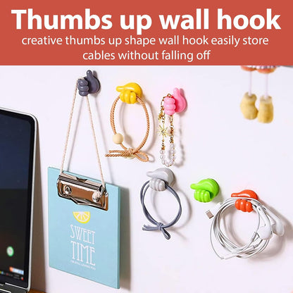 36Pcs Creative Thumbs Up Wall Hooks,Self Adhesive Thumb Cable Organizer Clips,Cute & Fun Cord Cable Clips,Applicable to Kitchen,Bathroom, Bedroom, Office and Other scenarios
