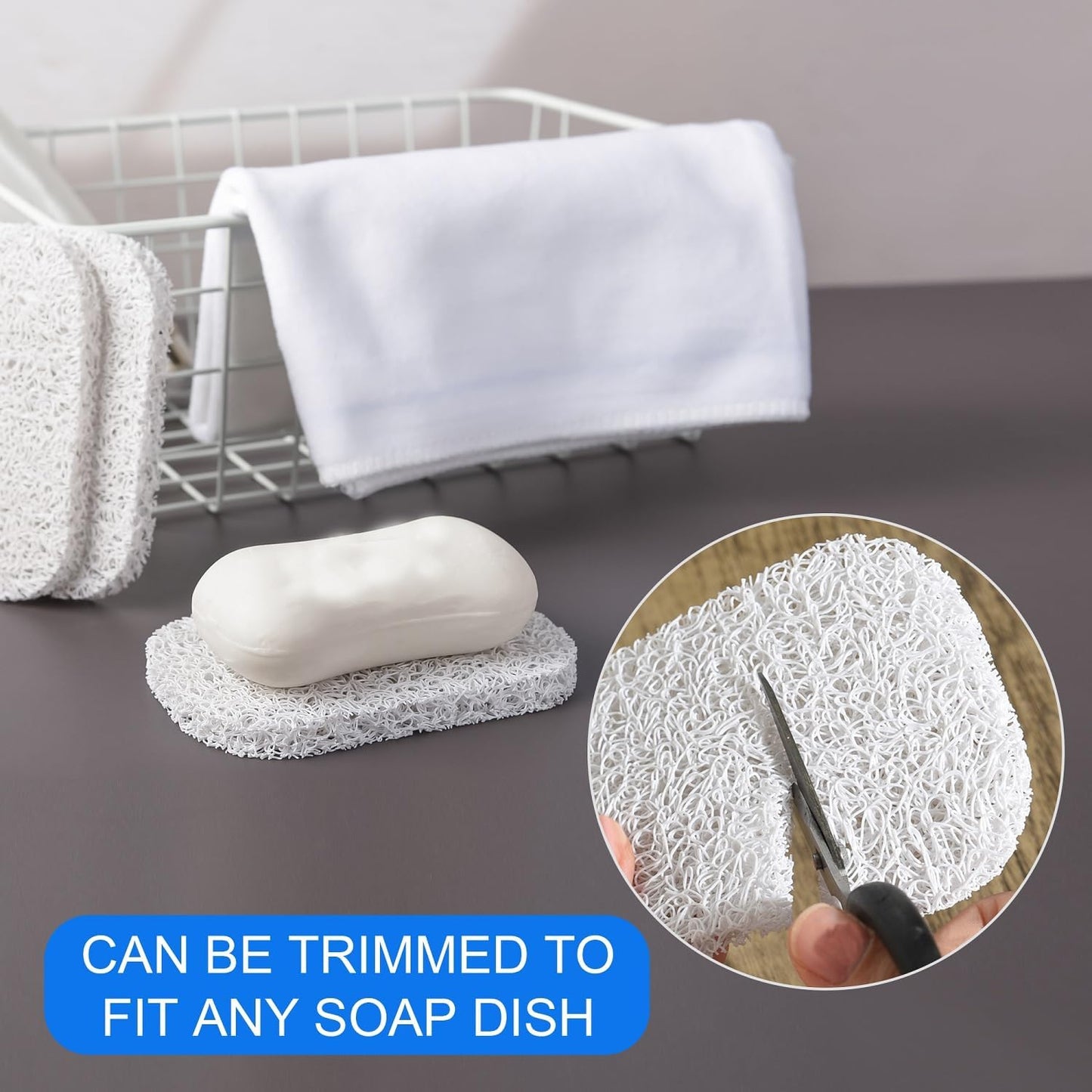 Yadream 4 Pack Gray BPA-Free Soap Savers Pads, Non-Slip Soap Holder, Self-Draining Soap Bars Holder, Suitable for Kitchen Bathroom Shower Travel Hotel