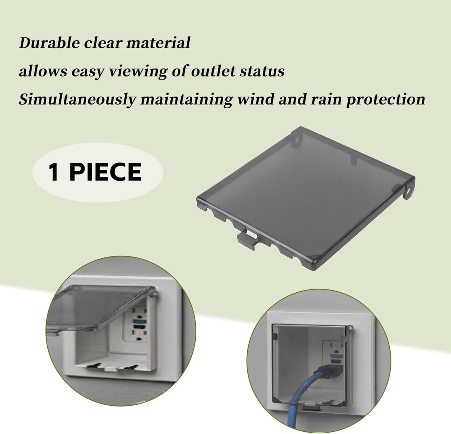 DBVC-1 Extra Duty Replacement in-Use Cover for Wet Locations,Type 3r Enclosure Cover for DBVR1C/DBVS1C/DBVM1C/60VC 1-Gang (Vertical) in Tool Box Electrical Outlet Box - Clear 3pcs (DBVC1-3)