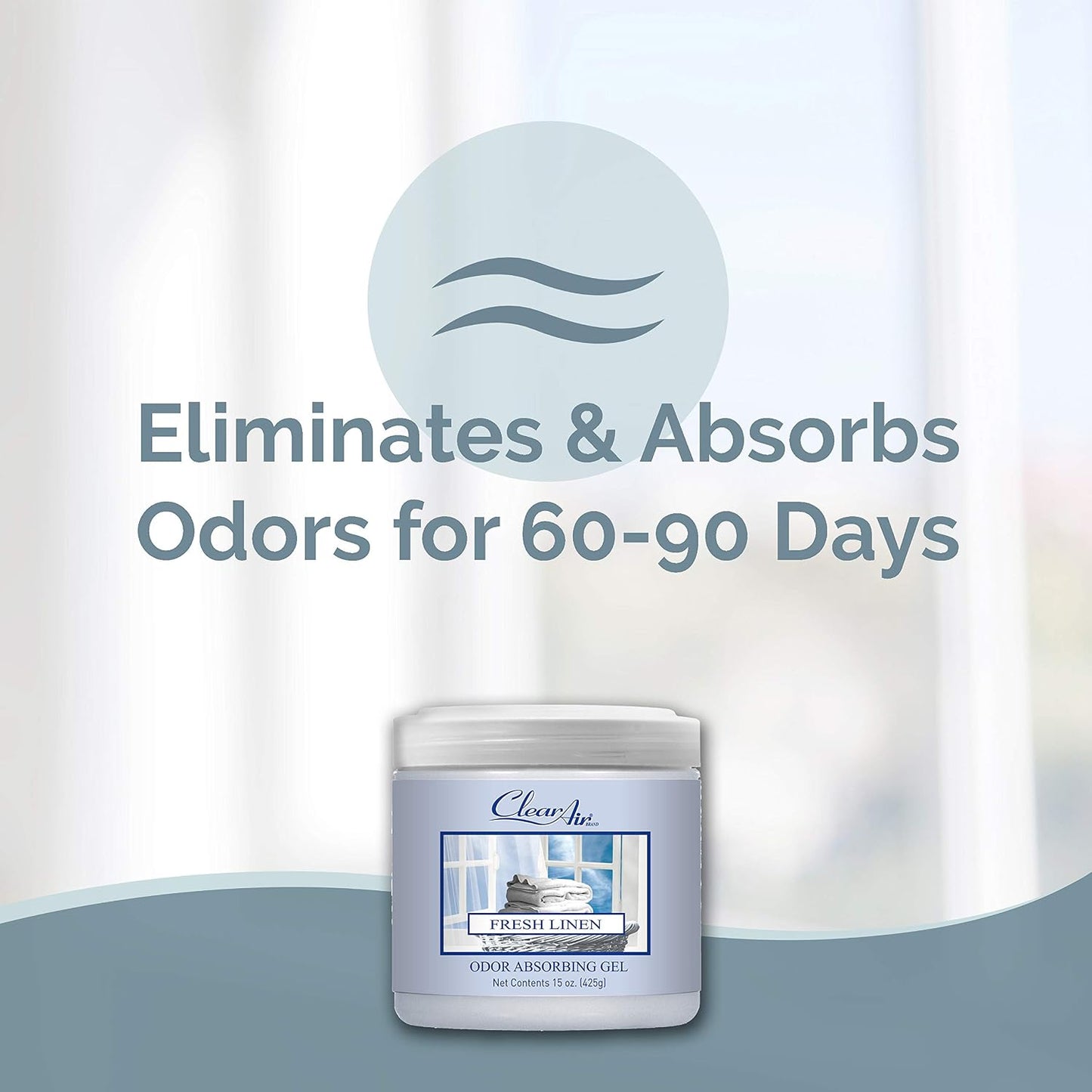 Clear Air 15oz Gel Odor Eliminator - Absorb & Remove Strong Odors from Pets, in Bathrooms, Basements, Garage, Cars, RVs & Boats - Eliminate Tough Odors with Essential Oils (Spring Rain, 2-Pack)