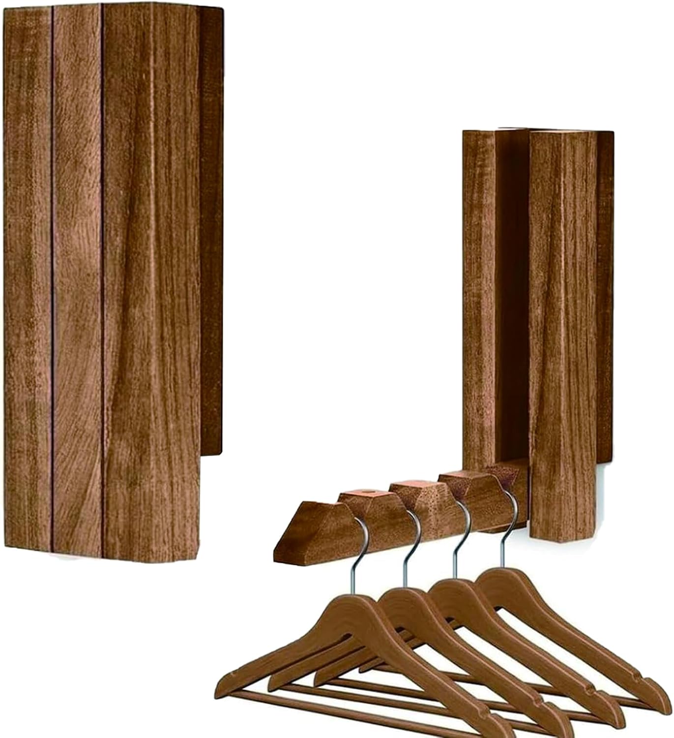 Wall Mounted Drying Rack, Wooden Foldable Clothes Drying Rack for Bathroom, Laundry Room, and Closet, Space Saving Organizer (1PCS)