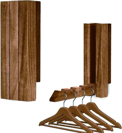Wall Mounted Drying Rack, Wooden Foldable Clothes Drying Rack for Bathroom, Laundry Room, and Closet, Space Saving Organizer (1PCS)