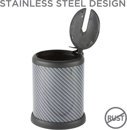 Bath Bliss Toilet Brush and Holder | Self Closing Lid | 360 Degree Brush Head | Bathroom Cleaning | Compact Size | Storage and Organization | Stainless Steel