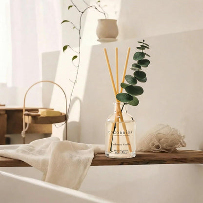 COCORRÍNA Eucalyptus Reed Diffuser Set of 3 - Eucalyptus & Moss, Clean Linen, Ocean Mist Scents, 1.7 fl oz Each, Total 5.1 oz, Scented Oil Diffusers for Home & Office