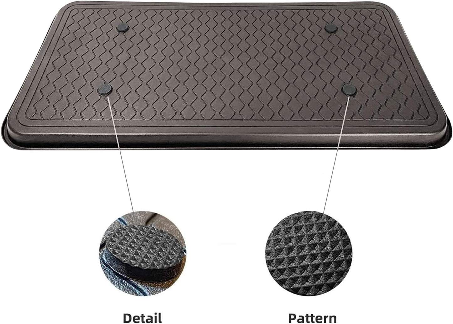 Finorder Multi-Purpose Boot Trays, Set of 2 Black All Weather Heavy Duty Shoe Trays, Pet Feeding Mat, Use for Indoor and Outdoor, 30" x 15" x 1.2"