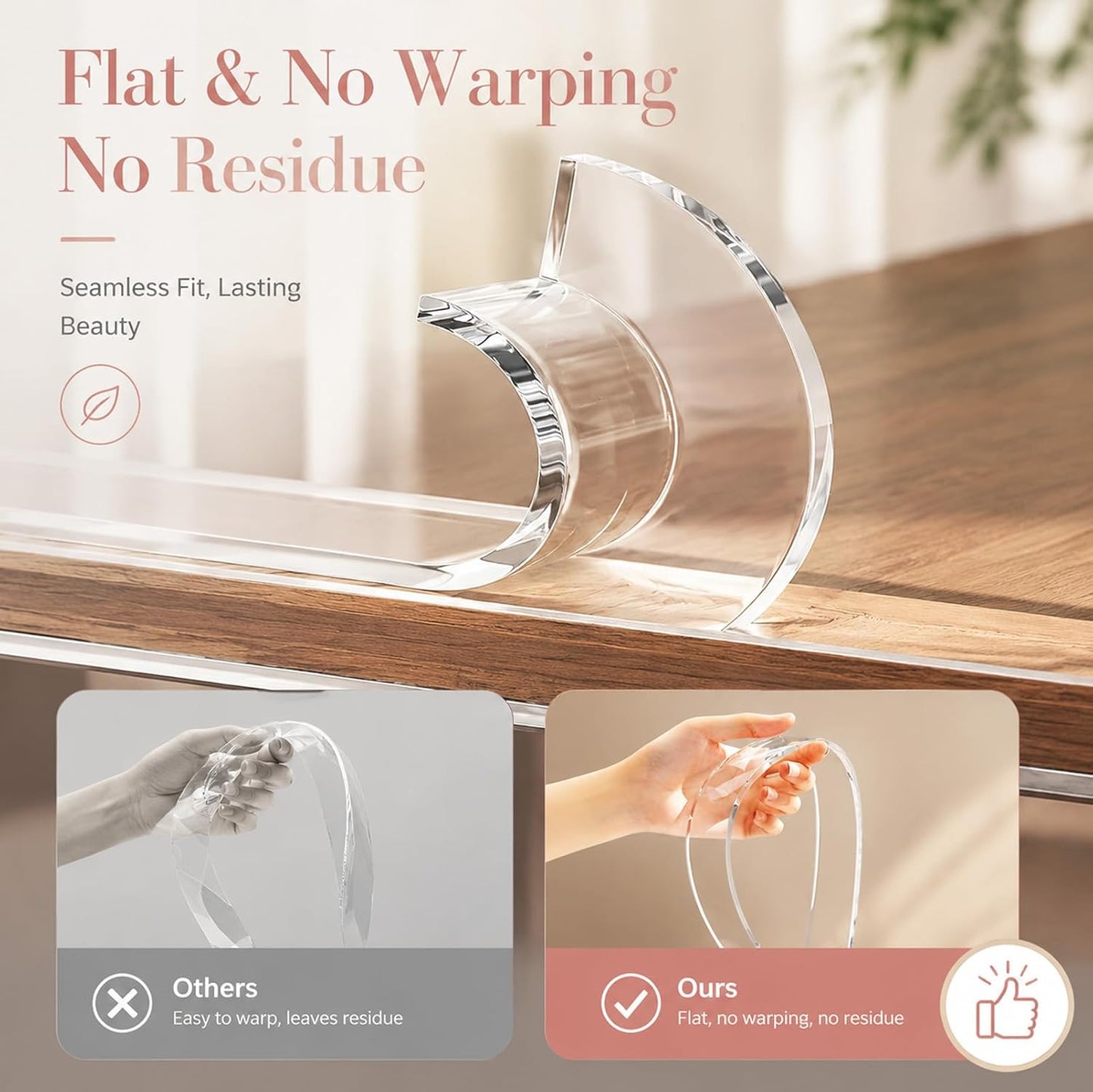 ZOMPAGO Baby Proofing Edge Protector Strip 2In x 13.4FT Clear Furniture Corner Guards for Toddlers Transparent Soft Sharp Edge Safety Bumpers Table Desk Fireplace Child Proof Protector Tape
