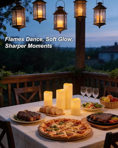 Raycare Outdoor Waterproof Flameless Candles, Battery Operated LED Electric Candles with Remote and Timers, Fake Pillar Candle for Patio, Porch, and Wedding Decor, Ivory, Set of 3(3"x4" 5" 6")