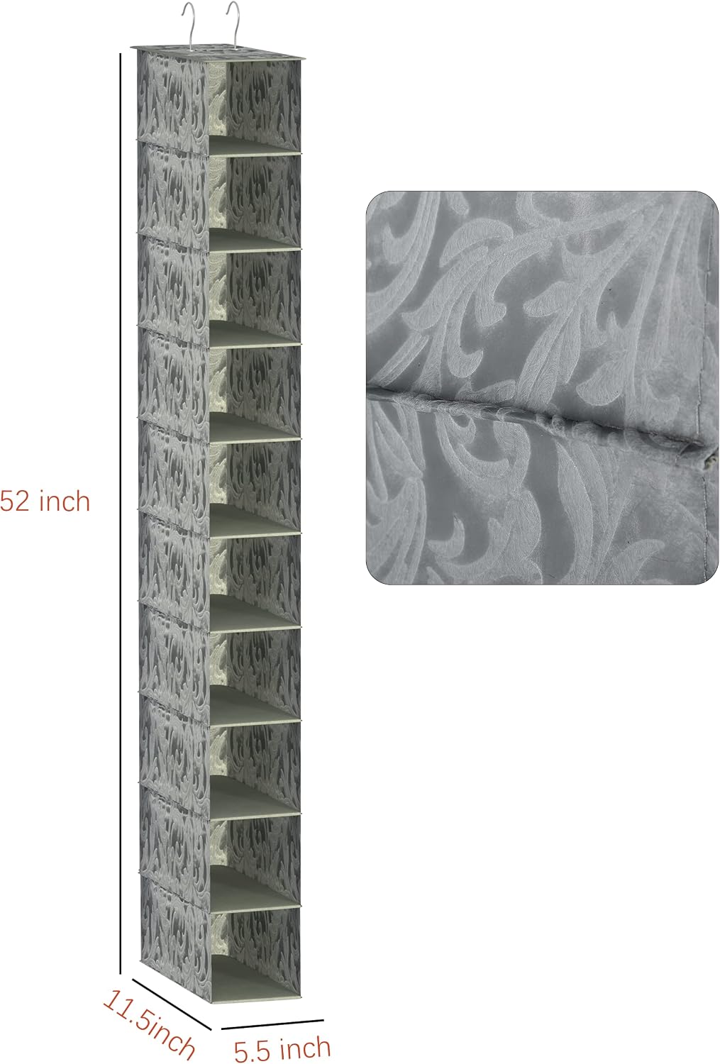 Libeder Hanging Shoe Organizer, 10-Shelf Closet Organizer with 6 Mesh Side Pockets
