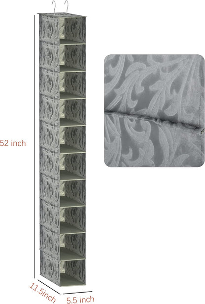 Libeder Hanging Shoe Organizer, 10-Shelf Closet Organizer with 6 Mesh Side Pockets