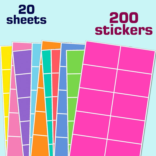 Colored Labels Stickers,3 x 2 Inch,14 Colors,420 Pack | Large Adhesive Home Moving Stickers Labels for Boxes,Rectangle Name Tags for Packing Box