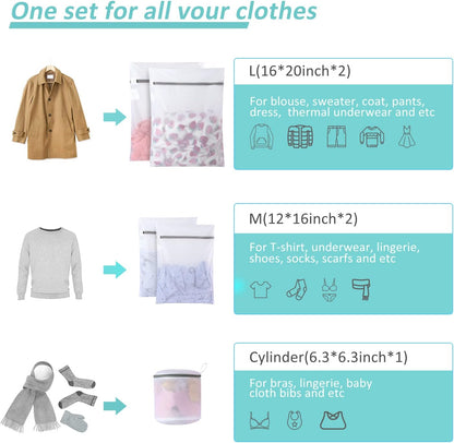 GOGOODA Mesh Laundry Bags for Delicates Durable Protective Wash Bags | Travel Storage Bags for Intimates Lingerie, 3PCS（3XXL）