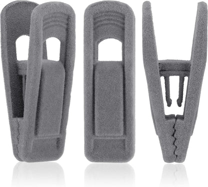 Tinfol Velvet Hanger Clips, 24 Pack Black Pants Hangers Clips, Large Opening Clothes Pin, Strong Finger Flocked Clip Perfect for Use with Slim-line Clothes Velvet Hanger