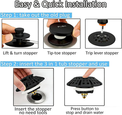 AzWzz Bathroom Sink Stopper,Sink Hair Catcher,Bathroom Sink Drain Strainer Pop Up Drain Cover Plug,Universal for 1.1 to 1.65in Sink Drain Hole