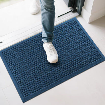 Mibao Front Door Mat, Heavy Duty Durable Welcome Mat for Outdoor Indoor, Dirt Trapper Waterproof Super Absorbent Door Mat for Entryway Outside Patio Porch, 29.5" x 17", Grey