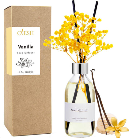 Clesh Reed Diffuser Set, 6.7 oz Eucalyptus Scented Diffuser with Sticks, Home Fragrance Reed Diffuser for Bathroom Shelf Decor