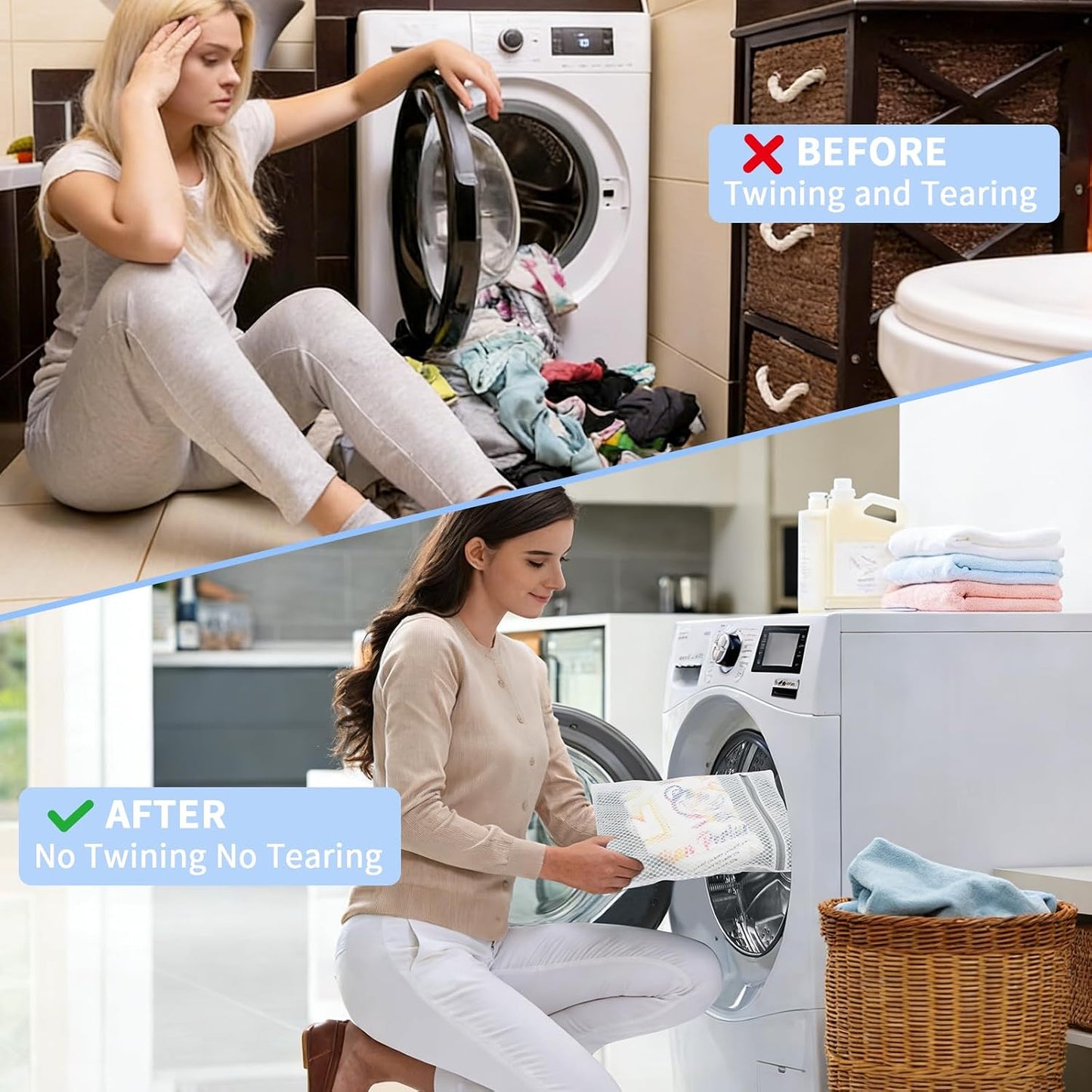 Laundry Bags Mesh Wash Bags for Delicates with Strong Zipper,Upgraded Honeycomb and Fine Mesh Design Delicate Laundry Bag for Clothes, Bras and Socks&Travel Organization (12X16IN, 12PCS)