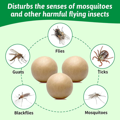 Natural Mosquito Repellent Outdoor Patio Pills, Peppermint Oil 10 Pcs Natural Mosquito Repellant Balls, Safe for Kids & Pets, Bug Deterrent for Home & Patio, Keep Mosquitoes Camping Travel Fishing