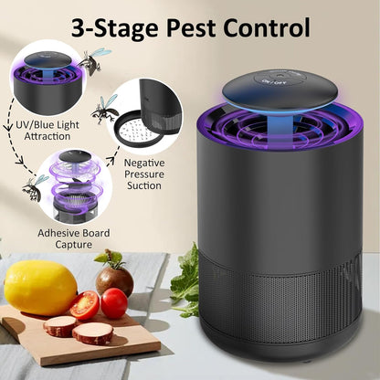 CXRUY Indoor Insect Trap - Fly Traps Catcher for Mosquito, Fruit Flies, Gnat, Moth, Fly Killer Bug Trap with UV Light Black