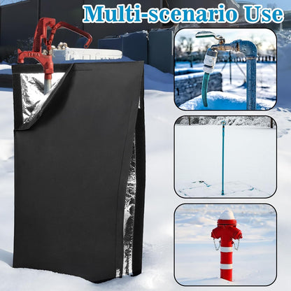 Outdoor Faucet Cover for RV Park Winter Freeze Protection 35" x 15" Long Faucet Socks Insulated Pipe Hose Bib Water Spigot Cover Reusable Faucet Protector for Outside Garden Lawn & Yard Hydrant