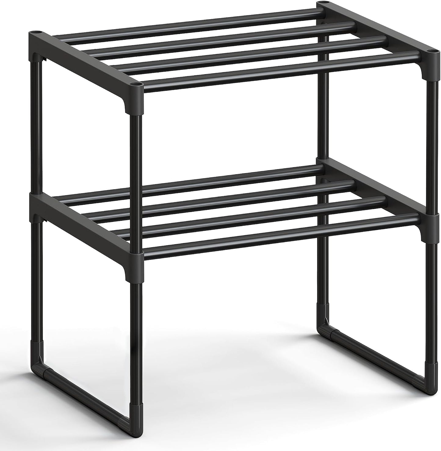 SONGMICS Shoe Rack, 6-Tier Shoe Organizer, Metal Storage Shelf, Upright or Upside Down, for 24-30 Pairs, Stackable, for Entryway, 11.8 x 36.2 x 42.7 Inches, Black ULSA306BH01