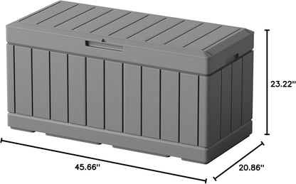 Greesum Outdoor Storage Box 82 Gallon Storage Bin with Lid for Patio Furniture, Garden Tools, Pool Supplies, Waterproof and UV Resistant, Lockable, Black